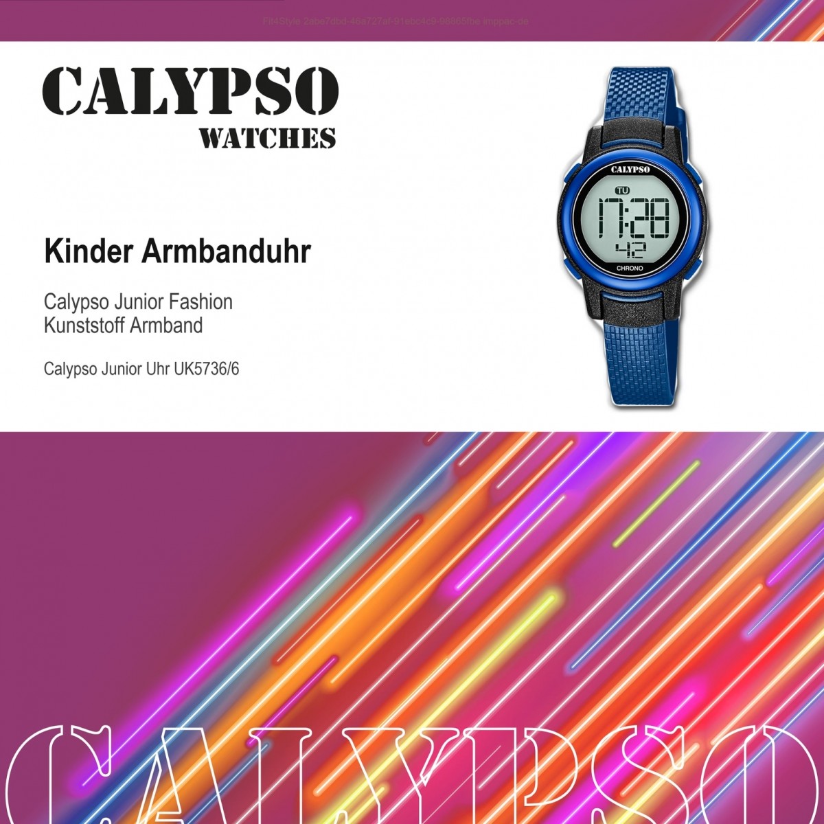 Calypso Kinder Armbanduhr UK5736/6 Digital Crush K5736/6 PU Quarz-Uhr blau