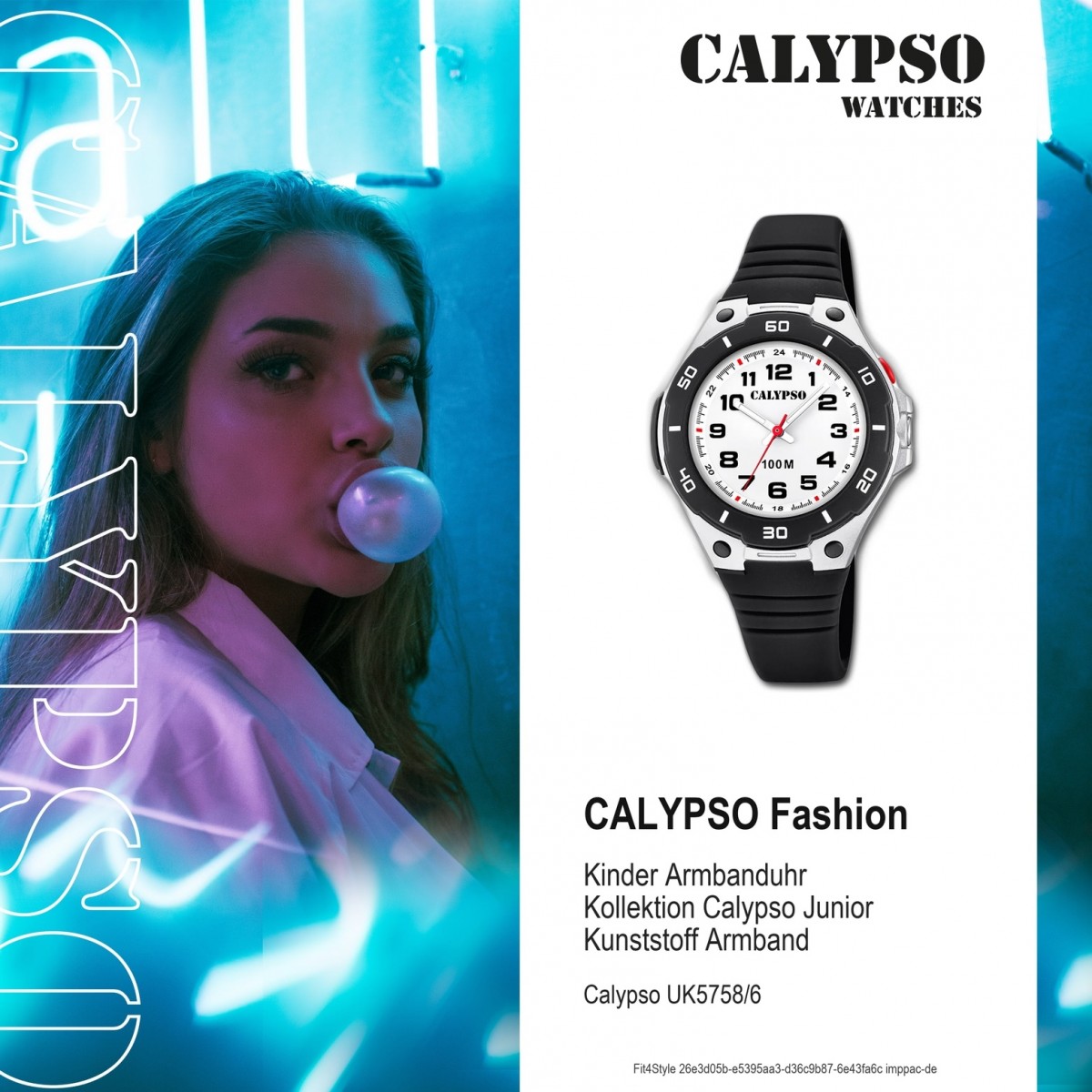 Sweet Calypso Kinder UK5758/6 Quarz-Uhr Time K5758/6 schwarz Armbanduhr PU