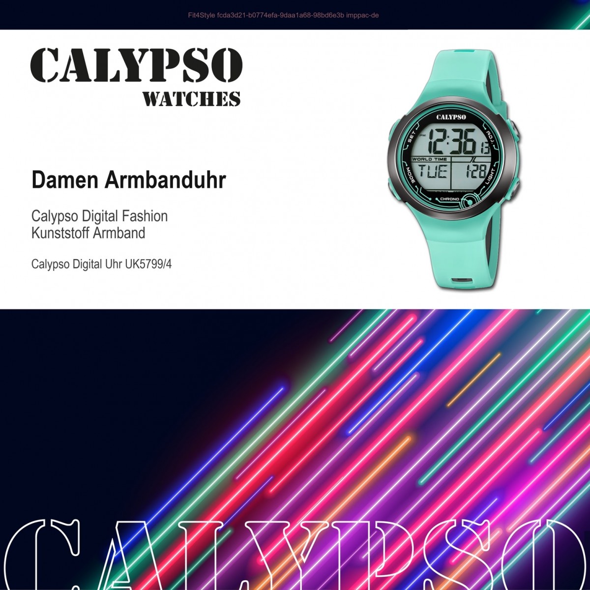türkis Herren Kunststoff Armbanduhr Damen Calypso Digital K5799/4 UK5799/4