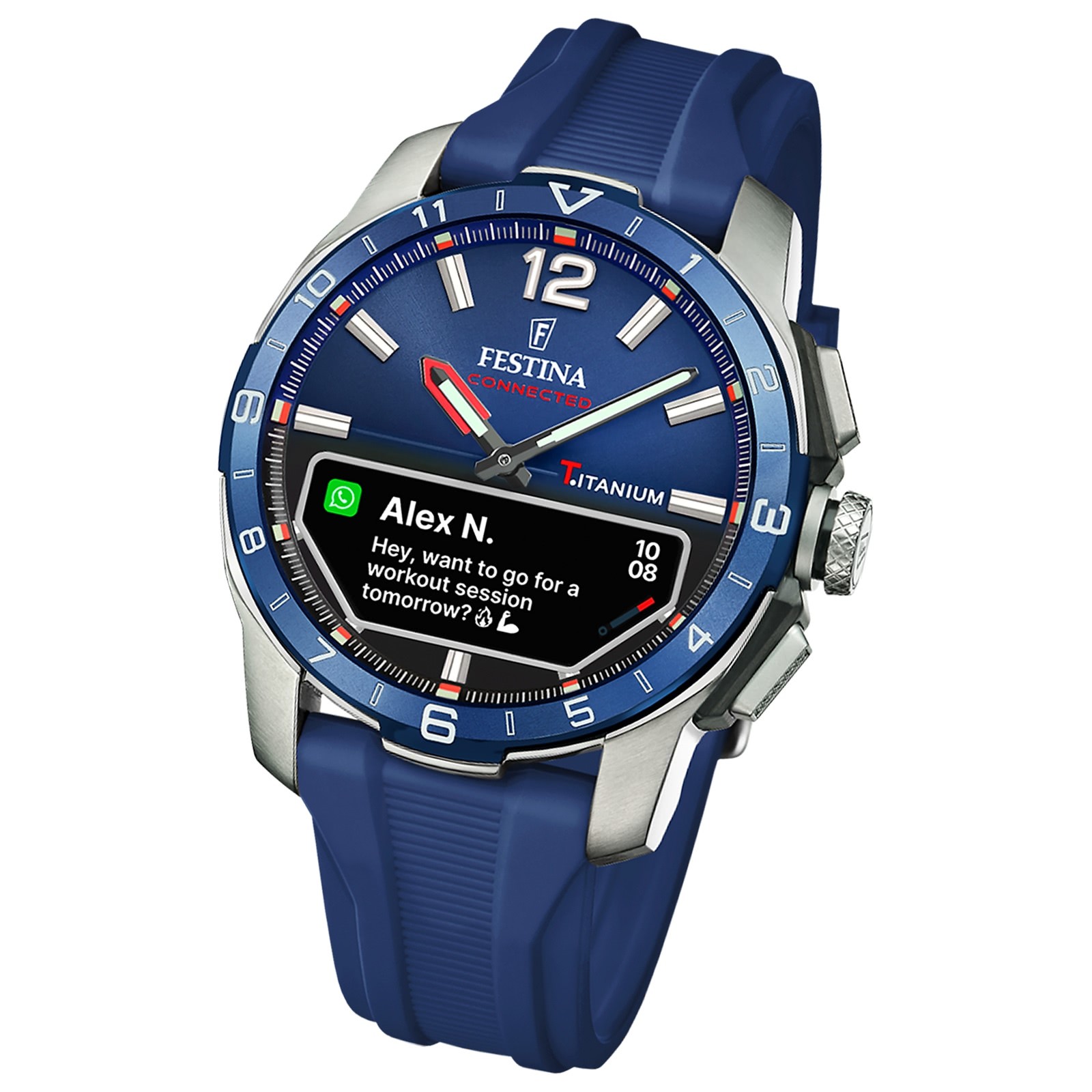 Festina Herrenuhr Silikon blau Festina Connected Armbanduhr UF23000/1