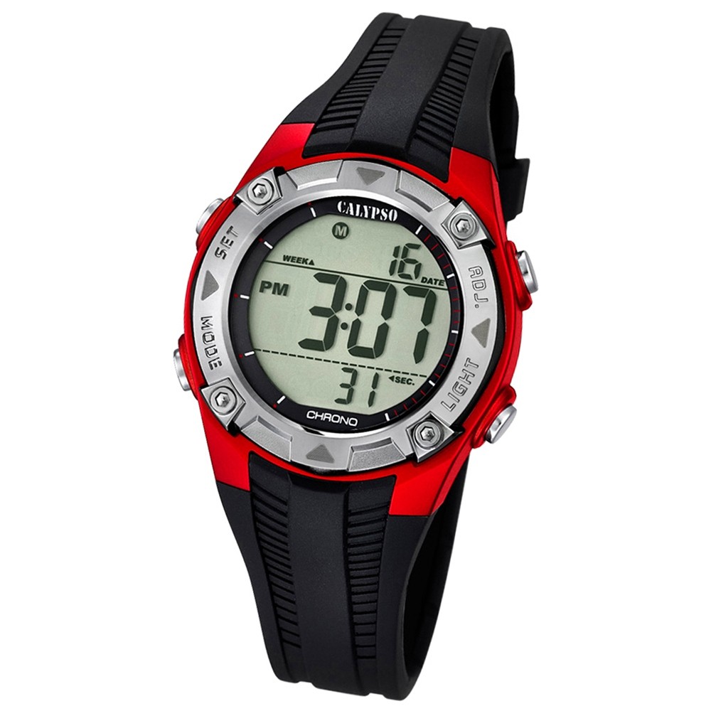 CALYPSO Kinder-Armbanduhr Fashion Funktionsuhr UK5685/6 PU Quarz-Uhr schwarz
