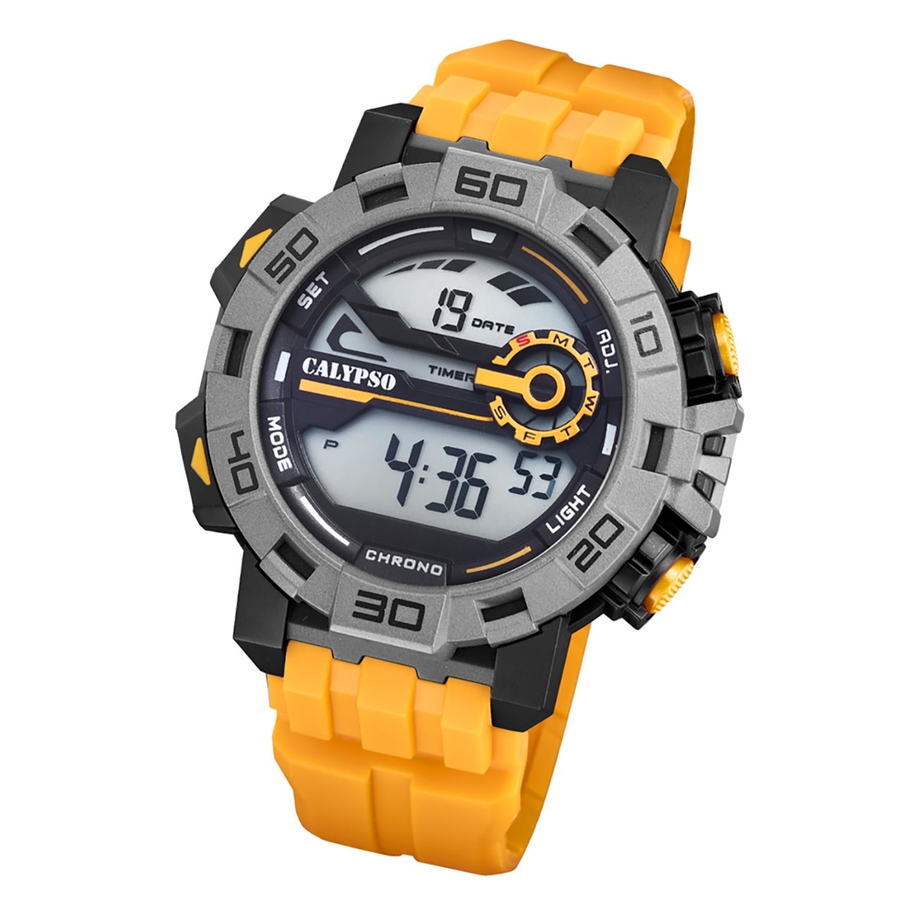 Calypso Herren Armbanduhr gelb Kunststoff Digital K5809/1 UK5809/1 Outdoor