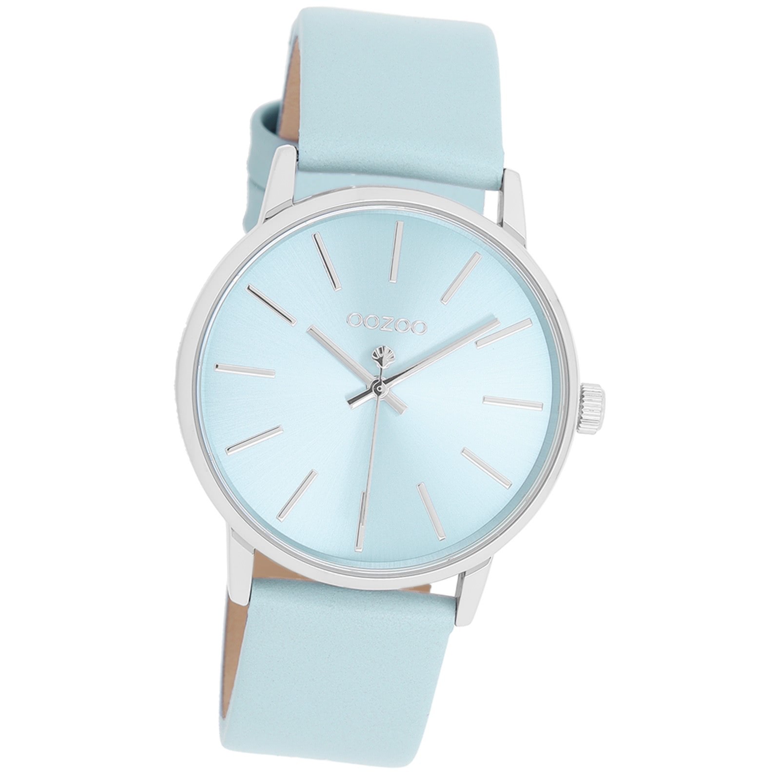 Oozoo Damen Armbanduhr Timepieces Analog Leder hellblau UOC11369