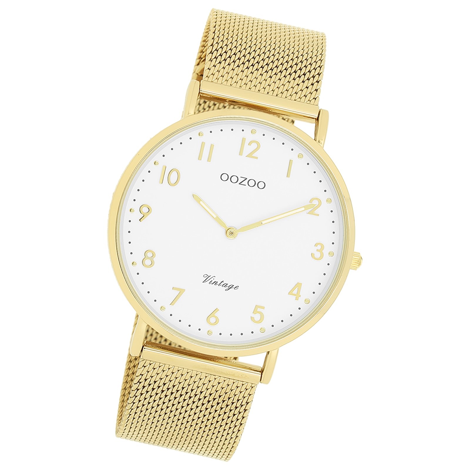 Oozoo Unisex Armbanduhr Vintage Series Analog Metall gold UOC20342