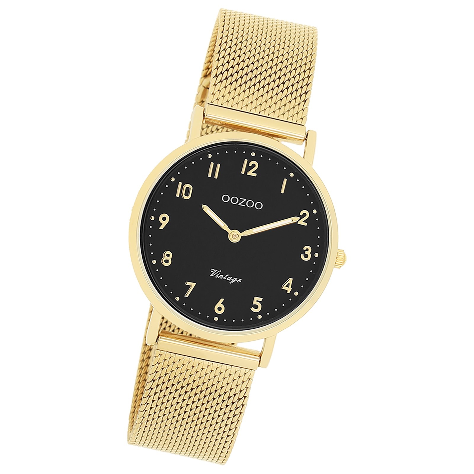 Oozoo Unisex Armbanduhr Vintage Series Analog Metall gold UOC20349