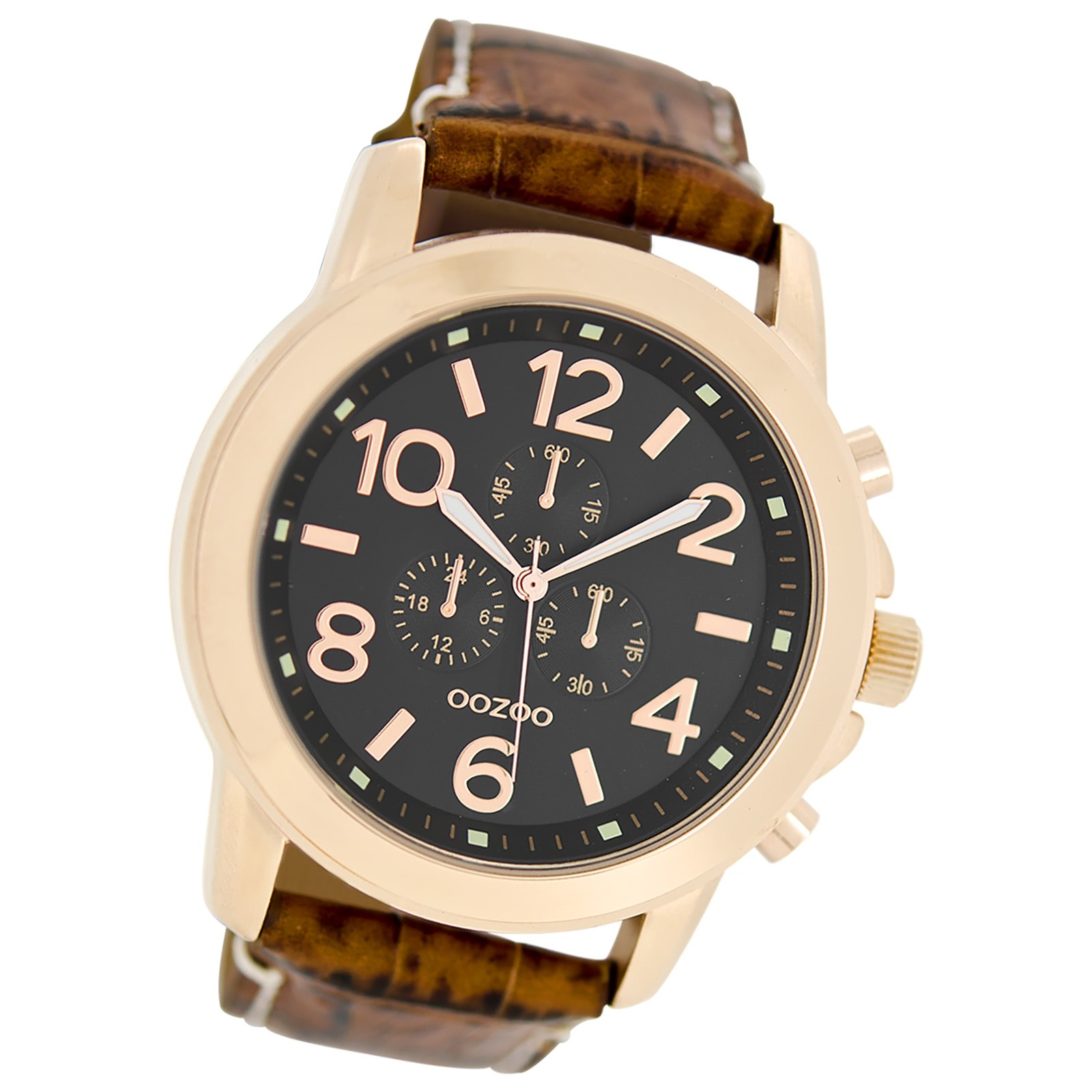 Oozoo Herren Armbanduhr Timepieces Analog Leder braun UOC6063A