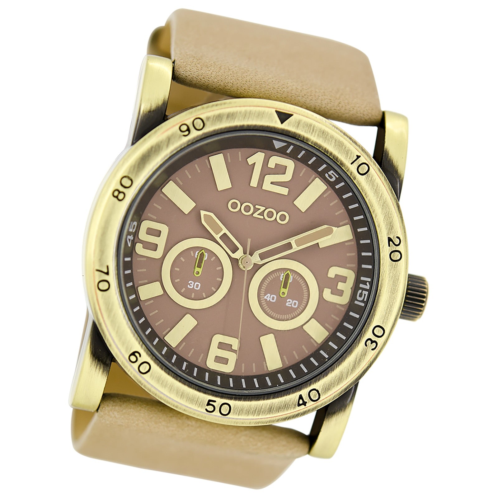 Oozoo Herren Armbanduhr Timepieces Analog Leder beige UOC8305A