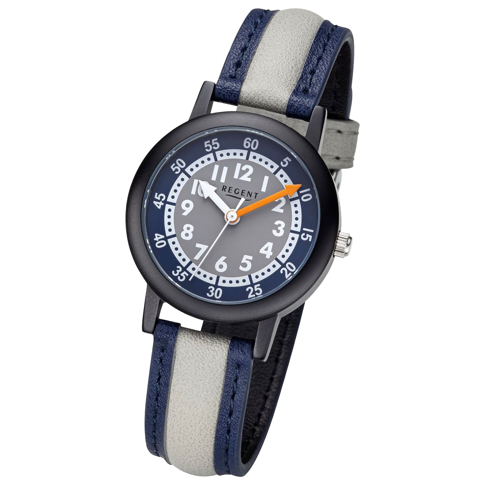Analog PURarmband Regent Kinderuhr URF1474 Grau Armbanduhr dunkelblau.