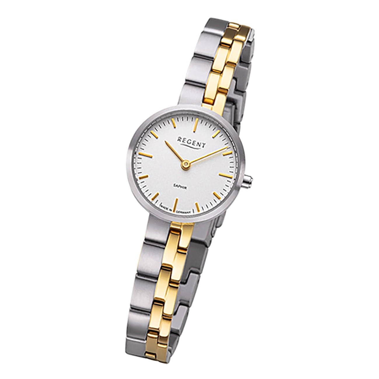 Quarz-Uhr Armbanduhr URGM2124 Analog GM-2124 Titanband Regent Damen bicolor