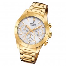 Festina Damen Armbanduhr Boyfriend F20400/1 Quarz Edelstahl gold UF20400/1