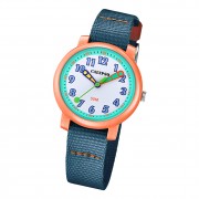 Regent Kinder-Armbanduhr F-940 Quarz-Uhr Textil, URF940 Stoff-Armband blau