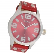 Oozoo Herren Armbanduhr Timepieces Analog Leder rot UOC1009A