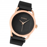 Oozoo Damen Armbanduhr Timepieces Analog Metall schwarz UOC10699