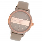 Oozoo Damen Armbanduhr Timepieces Analog Leder taupe braun UOC11153