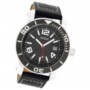 Oozoo Herren Armbanduhr Timepieces Analog Leder schwarz UOC2594A