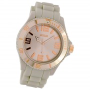 Oozoo Damen Armbanduhr Timepieces Analog Silikon beige UOC5060A