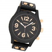 Oozoo Herren Armbanduhr Timepieces Analog Leder schwarz UOC6114A