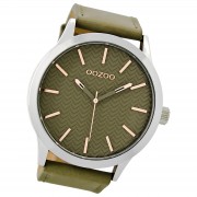 Oozoo Herren Armbanduhr Timepieces Analog Leder grau UOC9010A