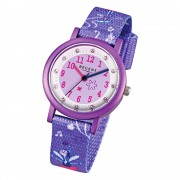 Regent Kinder-Armbanduhr Prinzessin rosa Mineralglas URF949 Textil Quarz