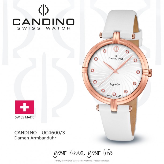 Candino Damenuhr Elegance C4600/3 UC4600/3 Edelstahl weiß Armbanduhr