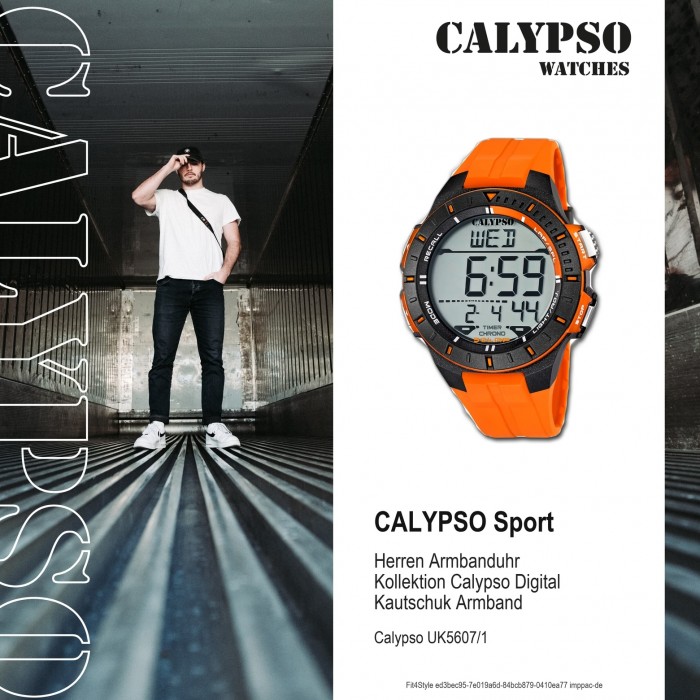 Calypso Herren Funktionsuhr orange-schwarz Uhren UK5607/1 Kollektion