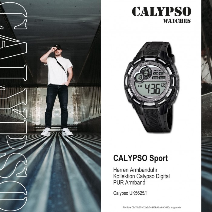 Quarz UK5625/1 Multifunktion Herren-Armbanduhr Calypso PU digital