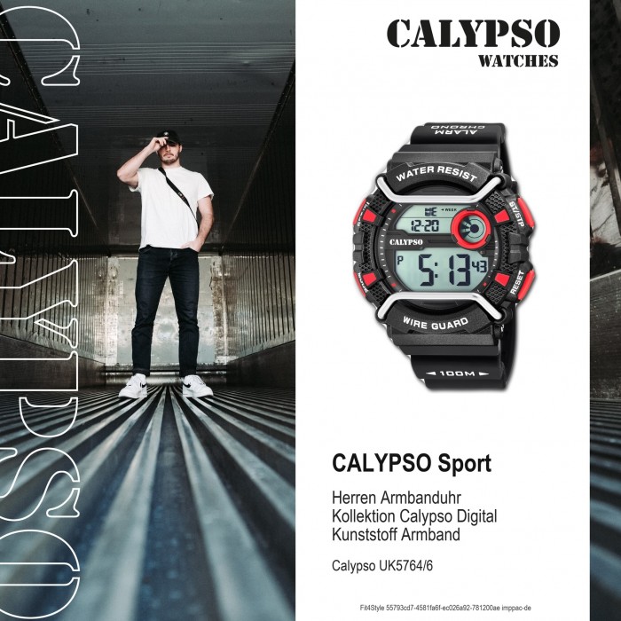 Calypso Herren Armbanduhr Xtreme K5764/6 schwarz Quarz-Uhr UK5764/6 PU