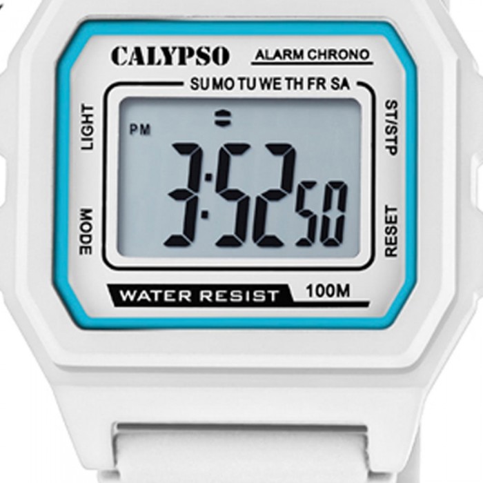 Herren Kunststoff UK5805/1 weiß Sport Digital K5805/1 Armbanduhr Calypso