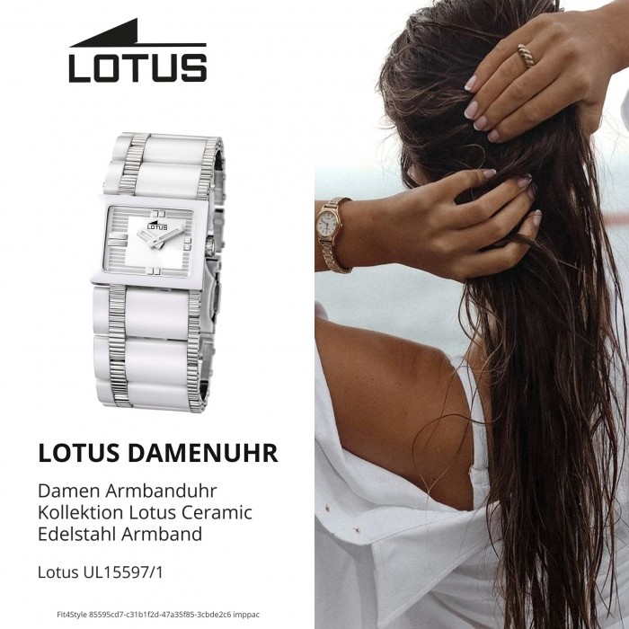 LOTUS Damenuhr weiß Quarzuhr Ceramic Kollektion Uhren UL15597/1