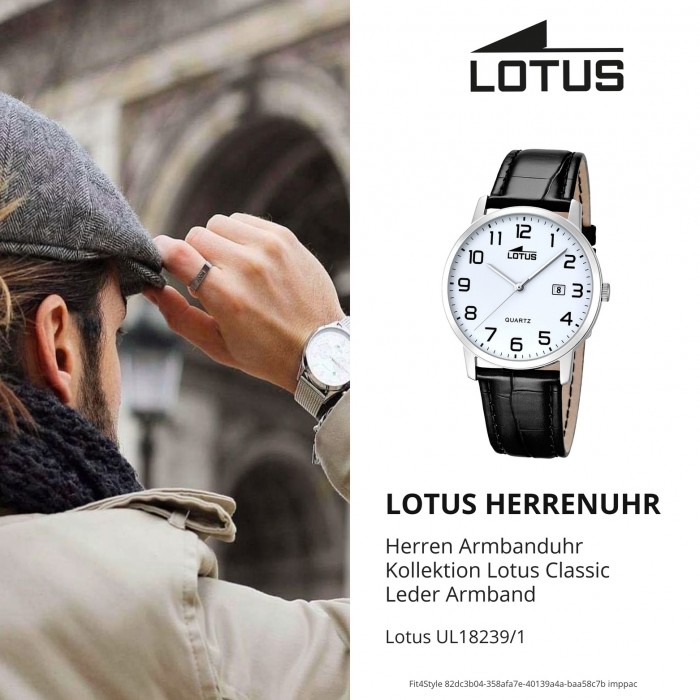 - Herren-Uhr Leder LOTUS - - Lederband Quarz UL18239/1 Analog - - klassisch