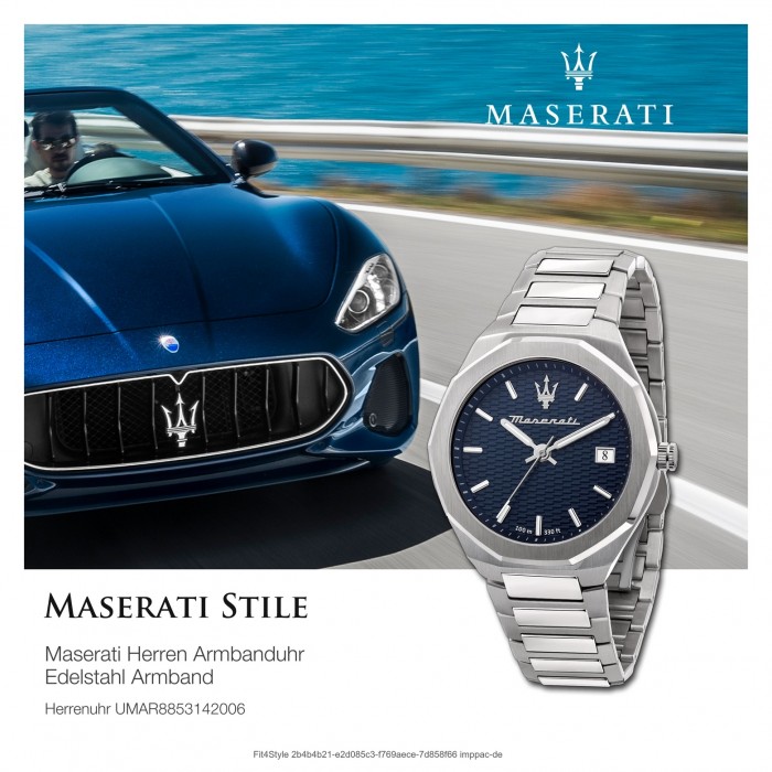 Herren Maserati Edelstahl Armbanduhr Analog UMAR8853142006 STILE