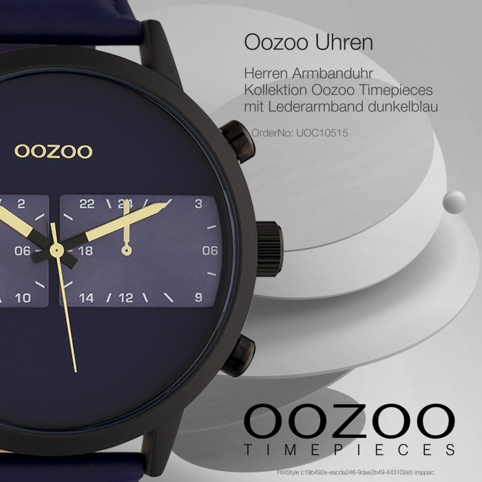 Oozoo Timepieces UOC10515 Armbanduhr Herren dunkelblau Analog Edelstahl