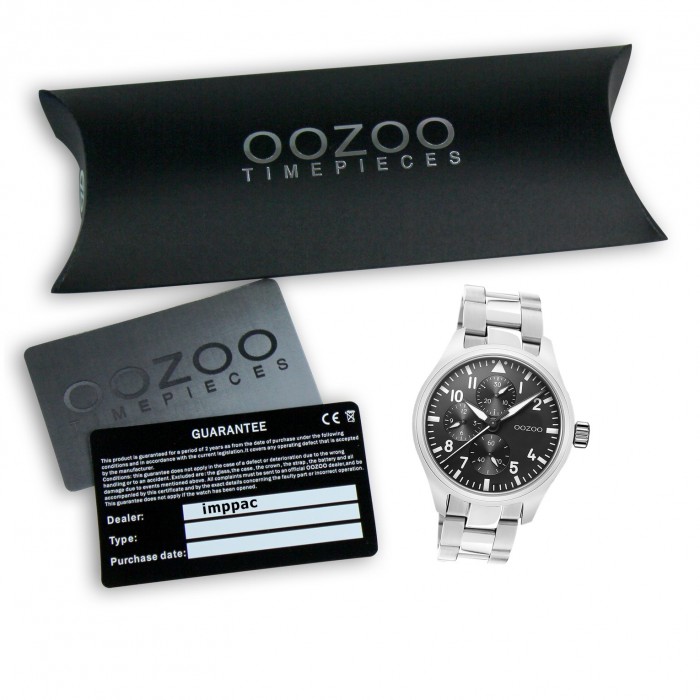 Oozoo Herren Analog Edelstahl Timepieces Armbanduhr silber UOC10956 C10956