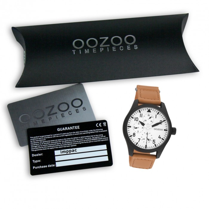 UOC11005 Analog Oozoo C11005 Armbanduhr Herren orange Timepieces Leder