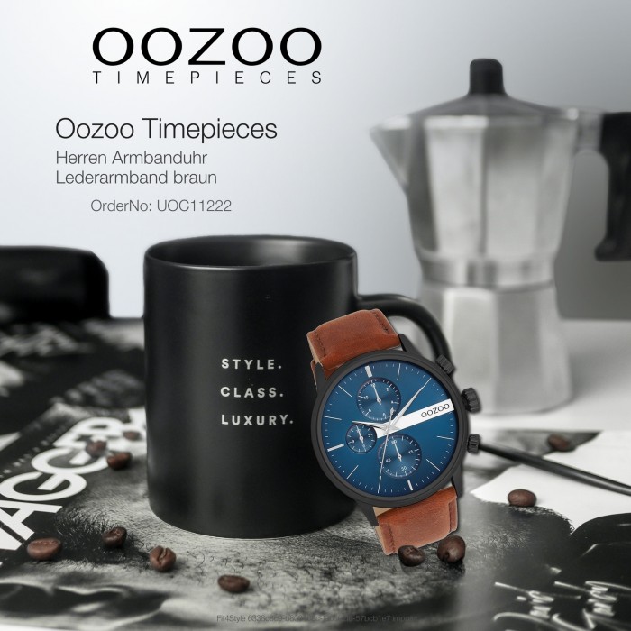 Oozoo Herren Armbanduhr Timepieces Leder UOC11222 braun Analog