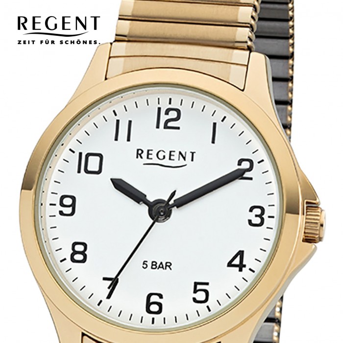 Regent Damen Armbanduhr Analog Metall UR2243489 2243489 gold Quarz-Uhr