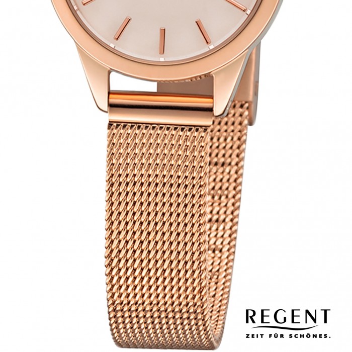 Damen rosegold Regent URF1167 F-1167 Analog Metall Quarz-Uhr Armbanduhr