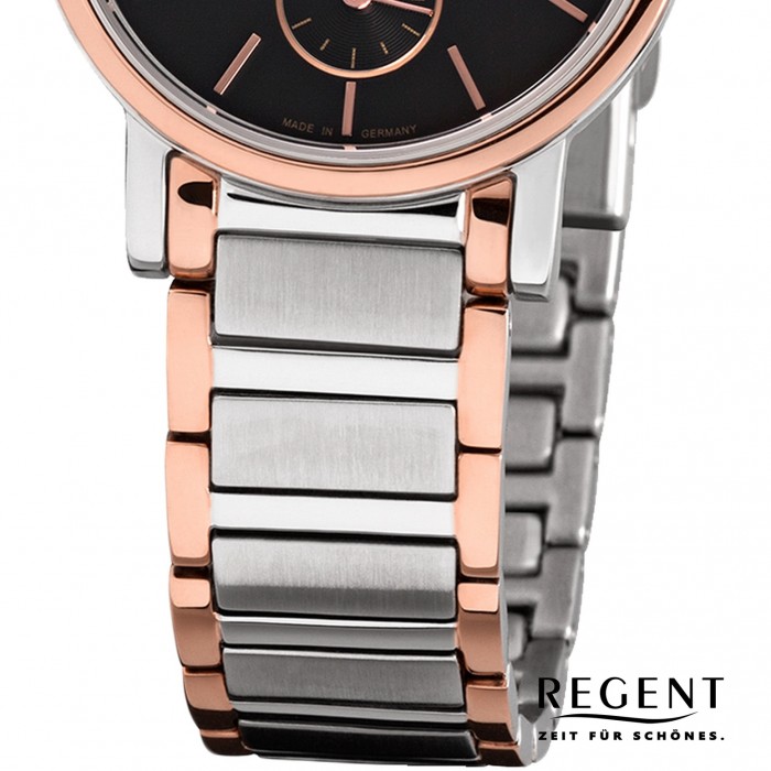 Regent Damen-Armbanduhr Edelstahl-Armband silber URGM1410 rosegold Quarz-Uhr Uhr