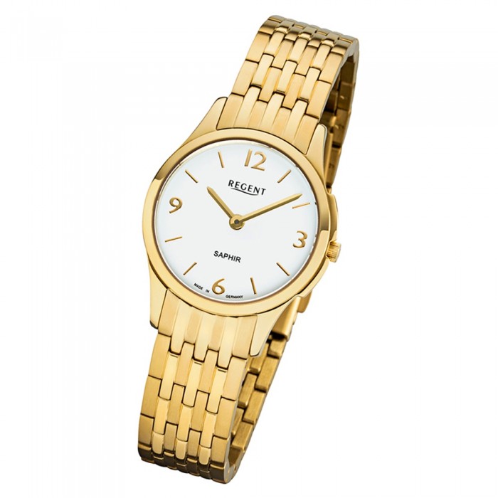 Analog Damen URGM1619 Metall gold Quarz-Uhr Regent GM-1619 Armbanduhr