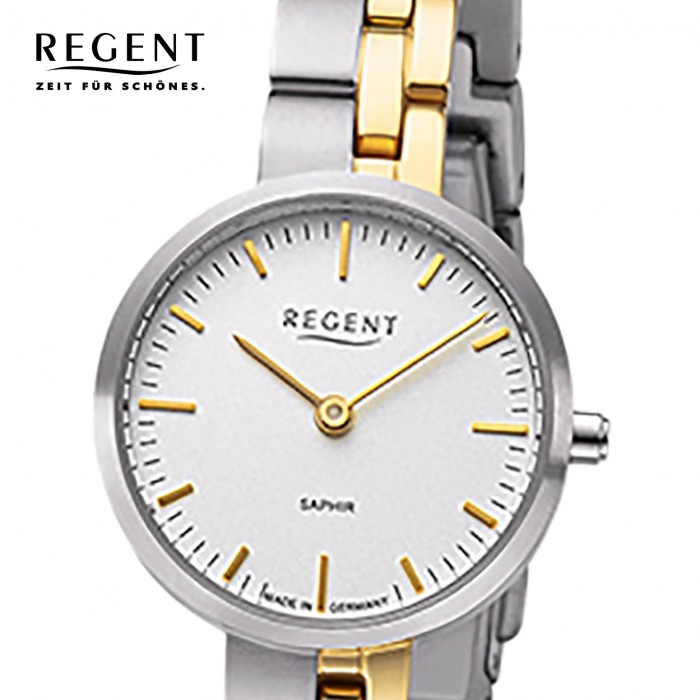 Regent Titanband Quarz-Uhr Analog Damen GM-2124 bicolor Armbanduhr URGM2124